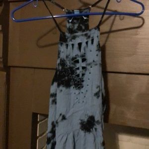 Tie dye blue tones dress